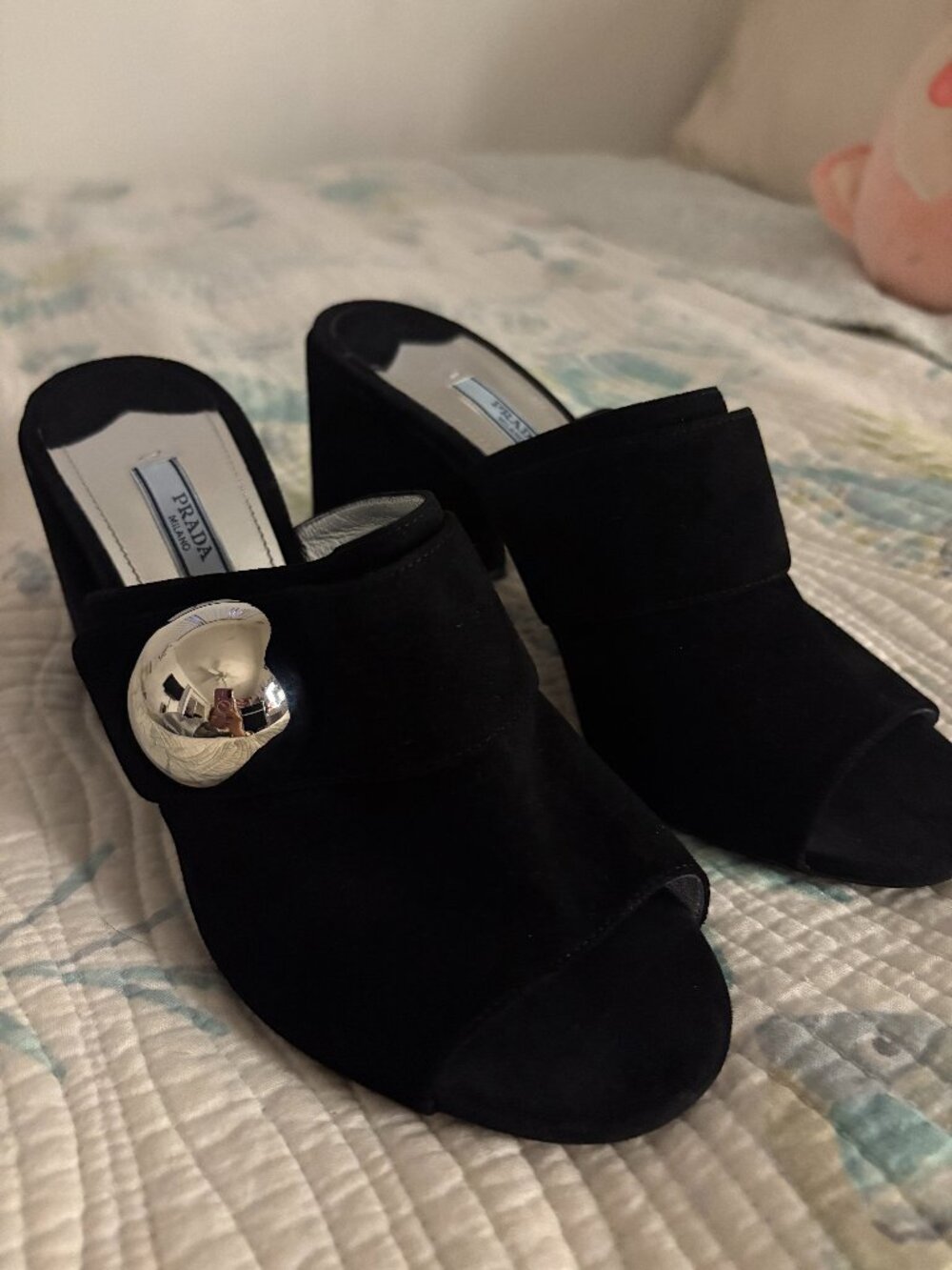 Prada black suede
